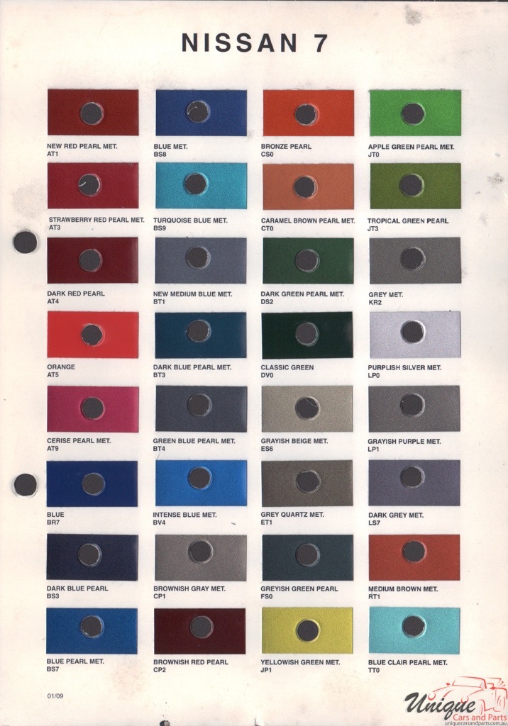 1995-2002 Nissan Paint Charts Octoral 7
